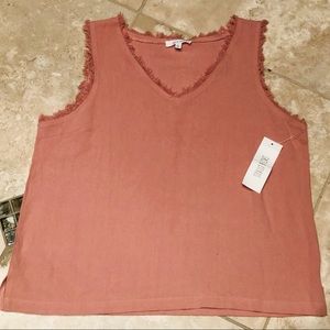 Sage & Citrus Mauve Sleeveless Linen Blouse